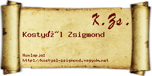 Kostyál Zsigmond névjegykártya